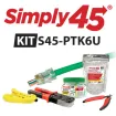 Simply 45 - S45-PTK6U - Pass Through Series Cat6 UTP Starter Kit, 1ea (S45-1600, S45-C100, S45-801, S45-S01YL, S45-B002) - Boxed