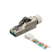Simply 45 - S45-1710S - 10G Rated RJ45 Toolless Shielded Field Plug, Ultra Slim Design for Cat6/6a/7a Shielded LAN cables, - 1ea/Bag