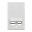 Simply 45 - S45-3202AW - 2 Angled Port White Keystone Wall Plate, Standard, Single Gang, UL - 1EA/BAG