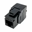 Simply 45 - S45-3500B - Cat5e UTP 180° Black Keystone Jack, Toolless, Dust Cover, w/6-Color Snap-On ID Bars Included. 1ea/bag