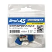 Simply 45 - S45-3590BL - Cat5e UTP 90° Blue Keystone 110 Style, Dust Cover, IDC Cap, UL Listed - w/6-Color Snap-On ID Bars Included. 1ea/bag