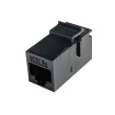 Simply 45 - S45-3250B - Cat5E UTP Black Keystone Feed-Thru Coupler - w/6-Color Snap-On ID Bars Included. 1ea/bag