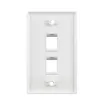 Simply 45 - S45-3202W - 2 Port White Keystone Wall Plate, Standard, Single Gang, UL - 1EA/BAG