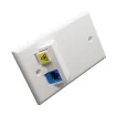 Simply 45 - S45-3202AW - 2 Angled Port White Keystone Wall Plate, Standard, Single Gang, UL - 1EA/BAG
