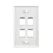 Simply 45 - S45-3204W - 4 Port White Keystone Wall Plate, Standard, Single Gang, UL - 1EA/BAG