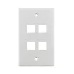 Simply 45 - S45-3204W-25 - 4 Port White Keystone Wall Plate, Standard, Single Gang, UL - 1EA/Bag, 25/Pack