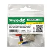 Simply 45 - S45-3270 - Cat6 STP Keystone Feed-Thru Coupler - w/6-Color Snap-On ID Bars Included. 1ea/bag