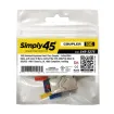 Simply 45 - S45-3275 - 10G STP Keystone Feed-Thru Coupler - w/6-Color Snap-On ID Bars Included. 1ea/bag