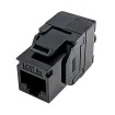 Simply 45 - S45-3500B-25 - Cat5e UTP 180° Black Keystone Jack, Toolless, Dust Cover, w/6-Color Snap-On ID Bars Included. 1ea/Bag, 25/Pack
