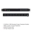 CYBERPOWER - RKBS15S4F8R - 3600 J, 120 V, NEMA 5-15P plug, 12 NEMA 5-15R (4 front, 8 rear), 15 ft cord, Limited lifetime warranty