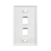 Simply 45 - S45-3202W-25 - 2 Port White Keystone Wall Plate, Standard, Single Gang, UL - 1EA/Bag, 25/Pack