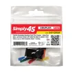 Simply 45 - S45-3260B-25 - Cat6 UTP Black Keystone Feed-Thru Coupler - w/6-Color Snap-On ID Bars Included. 1ea/Bag, 25/Pack