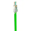 Simply 45 - S45-1650P - PROSeries Pass Through 1 Piece Shielded External Ground Green Tint - Cat6 STP with Cap45 - 50pc Jar