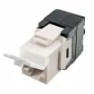 Simply 45 - S45-3500W - Cat5e UTP 180° White Keystone Jack, Toolless, Dust Cover, w/6-Color Snap-On ID Bars Included. 1ea/bag