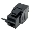 Simply 45 - S45-3500B-25 - Cat5e UTP 180° Black Keystone Jack, Toolless, Dust Cover, w/6-Color Snap-On ID Bars Included. 1ea/Bag, 25/Pack