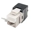 Simply 45 - S45-3500W-25 - Cat5e UTP 180° White Keystone Jack, Toolless, Dust Cover, w/6-Color Snap-On ID Bars Included. 1ea/Bag, 25/Pack