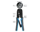 Jonard - UC-4569 - 6-In-1 RJ45, RJ11/12 Modular Pass Through Crimping Tool For Cat3, Cat5/5e, And Cat6 Cables