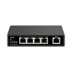 AVYCON - AVN-S05-1P04W65G - 4+1 Port Network Unmanaged Switch with 4 PoE/PoE+ Gigabit Ports with 1 Uplink Port, Total PoE budget of 58W