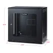 Cyber Power - CR12U61003 - 12U 19" Wall Mount Enclosure, 600mm Wide, 600mm Deep, Hex Perforated Metal Door, Side Panels, Locking Doors/Side Panels, Black