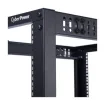 Cyber Power - CR25U40001 - 25U 19" 4-post Open Frame Rack, 600mm Wide, 22"-40" Depth Adjustable, Black, 1323lbs (600kg) Loading Capacity, Ships Knock-down, 5 year Warranty