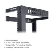 Cyber Power - CR45U40001 - 45U 19" 4-post Open Frame Rack, 600mm wide, 22"-40" depth adjustable, black, 1760lbs (800kg) loading capacity, ships knock-down, 5 year warranty