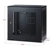 Cyber Power - CR9U61003 - 9U 19" Wall Mount Enclosure, 600mm Wide, 600mm Deep, Hex Perforated Metal Door, Side Panels, Locking Doors/Panels, Black