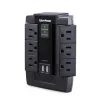 Cyber Power - CSP600WSU - 1200 J, 125 V, NEMA 5-15P plug, 6 NEMA 5-15R, 2 (2.4A shared) USB ports, 1 Year Limited Warranty