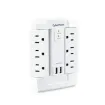 CYBERPOWER - CSP600WSURC2 - 6-Outlet (Swivel) Wall Tap with 1200 Joules, 2 USB 2.4A shared, white