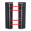 SECO-LARM - E-964-Q330Q - Quad-Photobeam Detector for indoor or outdoor use. Range: Up to 330ft (100m) outdoor and 660ft (200m) indoors. Multi-frequency, laser alignment, built-in heater, IP66 weatherproof, environmental output, 12~24 VAC/VDC.