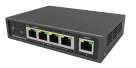 Hanwha - EN-SW05m-001 - WiseNet SKY Switch SW05m (4-Port Managed PoE+, with 100M Uplink)