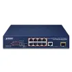 Planet - FGSD-1011HP - 8-Port 10/100TX 802.3at PoE + 1-Port 10/100/1000T + 1-Port 100/1000X SFP Desktop Switch (120W PoE Budget, Standard/VLAN/Extend mode, 10-inch and rack-mountable)