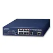 Planet - FGSD-1011HP - 8-Port 10/100TX 802.3at PoE + 1-Port 10/100/1000T + 1-Port 100/1000X SFP Desktop Switch (120W PoE Budget, Standard/VLAN/Extend mode, 10-inch and rack-mountable)