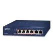 PLANET - FSD-604HP - 4-Port 10/100TX 802.3at POE + 2-Port 10/100TX Desktop Switch (60W POE Budget, 250m Extend mode, fanless, internal Power Supply)