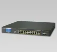 Planet - GS-5220-24P4XV - L2+ 24-Port 10/100/1000T 802.3at PoE + 4-Port 10G SFP+ Managed Switch with LCD Touch Screen (400W)