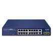 Planet - GSD-2022P - 16-Port 10/100/1000T 802.3at PoE + 2-Port 10/100/1000T + 2-Port 1000X SFP Unmanaged Gigabit Ethernet Switch (185W PoE Budget, Standard/VLAN/Extend mode, supports PD alive check, desktop size with rackmount kit)