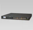 Planet - GSW-2620VHP - 24-Port 10/100/1000T 802.3at PoE + 2-Port Gigabit SFP Ethernet Switch with LCD PoE Monitor (300W)