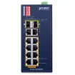 Planet - IFGS-1022HPT - IP30 Industrial 8-Port 10/100TX 802.3at PoE + 2-Port Gigabit TP/SFP combo Ethernet Switch (-40 to 75 C, 250m Extend mode, dual redundant power input on 48~56VDC terminal block)