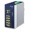 Planet - IGS-1020PTF-12V - IP30 Industrial 8-Port 10/100/1000T 802.3at PoE + 2-Port 100/1000X SFP Ethernet Switch w/ 12V Booster (-40~75 degrees C)