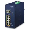 Planet - IGS-1020PTF - Industrial 8-Port 10/100/1000T 802.3at PoE + 2-Port 100/1000X SFP Ethernet Switch