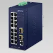 Planet - IGS-4215-16T2S - IP30 Industrial L2/L4 16-Port 10/100/1000T + 2-Port 100/1000X SFP Managed Switch (-40~75 degrees C)