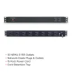 Cyber Power - PDU15B2F8R - 15A (Derated to 12A), 120 V, 50Hz/60Hz, NEMA 5-15P plug, 10 NEMA 5-15R, 1U Rackmount, 15 ft Cord