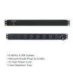 Cyber Power - PDU15B8R - 15A (Derated to 12A), 120 V, 50Hz/60Hz, NEMA 5-15P plug, 8 NEMA 5-15R, 1U Rackmount, 15 ft Cord