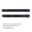 Cyber Power - PDU30BHVT8R - 30A (Derated to 24A), 208 - 230 V, 50Hz/60Hz, NEMA L6-30P plug, 8 IEC-320, 1U Rackmount