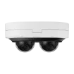 Hanwha - PNM-C12083RVD - Network vandal outdoor 2CH AI IR dome camera, (6MP X 2 sensors) 12MP @ 15fps, 3.4~6.8mm(2x) (95.08°~47.64°) motorized varifocal lens, Triple codec (H.265/H.264/MJPEG), IR viewable length 25m (82ft), USB port for easy installa
