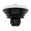 Hanwha - PNM-C34404RQPZ - Wisenet P series network vandal outdoor Multi-Directional camera with PTZ, [AI ON] 4CH x 8MP @ 15FPS / [AI OFF] 4CH x 8MP @ 20FPS + PTZ 40x 2MP @ 60FPS, 4CH Remote PTRZ Lens 3.3~5.7mm (FoV H: 109°~56°, V: 55°~31°), triple co