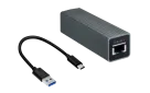 QNAP - QNA-UC5G1T - USB 3.0 to single port RJ45 5GbE/2.5GbE/1GbE/100MbE adapter, bus powered, USB type-c, 20cm USB-C to USB-A cable