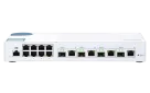 QNAP - QSW-M408-4C-US - QNAP QSW-M408-4C 12-port layer 2 managed switch. Eight 1GbE ports and four 10G SFP+/ NBASE-T Combo Ports. Easy Management with Web Browser