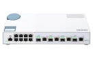 QNAP - QSW-M408-4C-US - QNAP QSW-M408-4C 12-port layer 2 managed switch. Eight 1GbE ports and four 10G SFP+/ NBASE-T Combo Ports. Easy Management with Web Browser