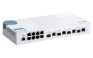 QNAP - QSW-M408-4C-US - QNAP QSW-M408-4C 12-port layer 2 managed switch. Eight 1GbE ports and four 10G SFP+/ NBASE-T Combo Ports. Easy Management with Web Browser