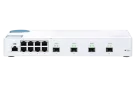 QNAP - QSW-M408S-US - QNAP QSW-M408S 12-port layer 2 Managed Switch. Eight 1GbE ports and four 10G SFP+ Ports. Easy Management with Web Browser